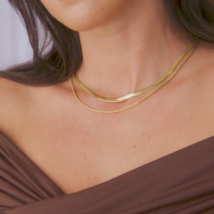 Herringbone Gold Chain Necklace